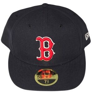 Boston Red Sox New Era 59FIFTY Low Profile Fitted Hat 7 3/8 Navy Blue MLB New